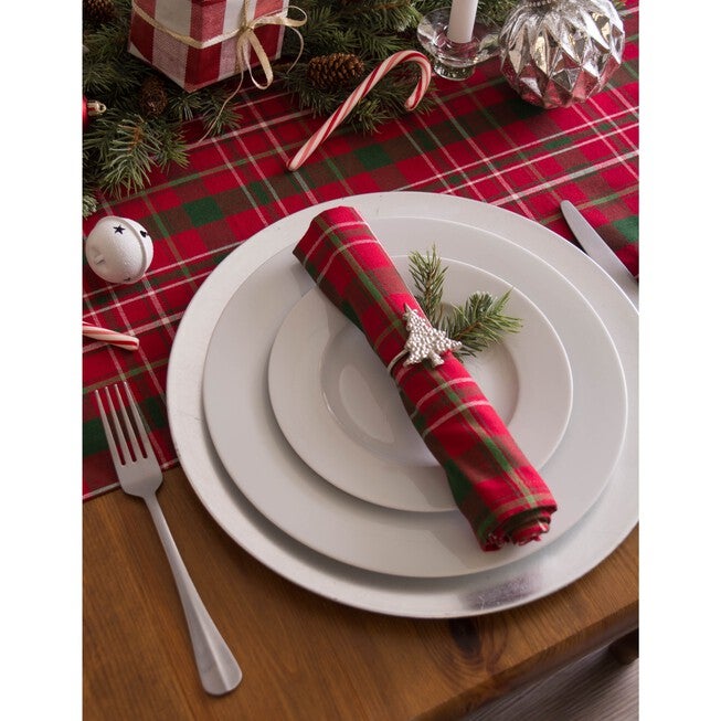 Tartan Holly Plaid Table Runner 14x108, , on-hover image number null