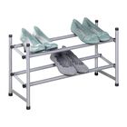 Stackable Telescoping Shoe Rack, Silver, SILVER, hi-res image number 0