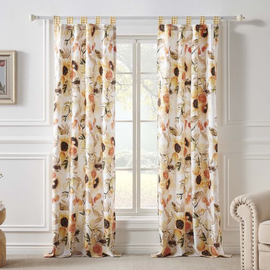 Somerset Ruffled Gingham Curtain Panels, Set Of 2 With Tiebacks Brylane Home