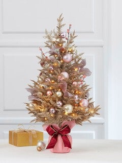 36" Pre-Lit Champagne Tabletop Tree