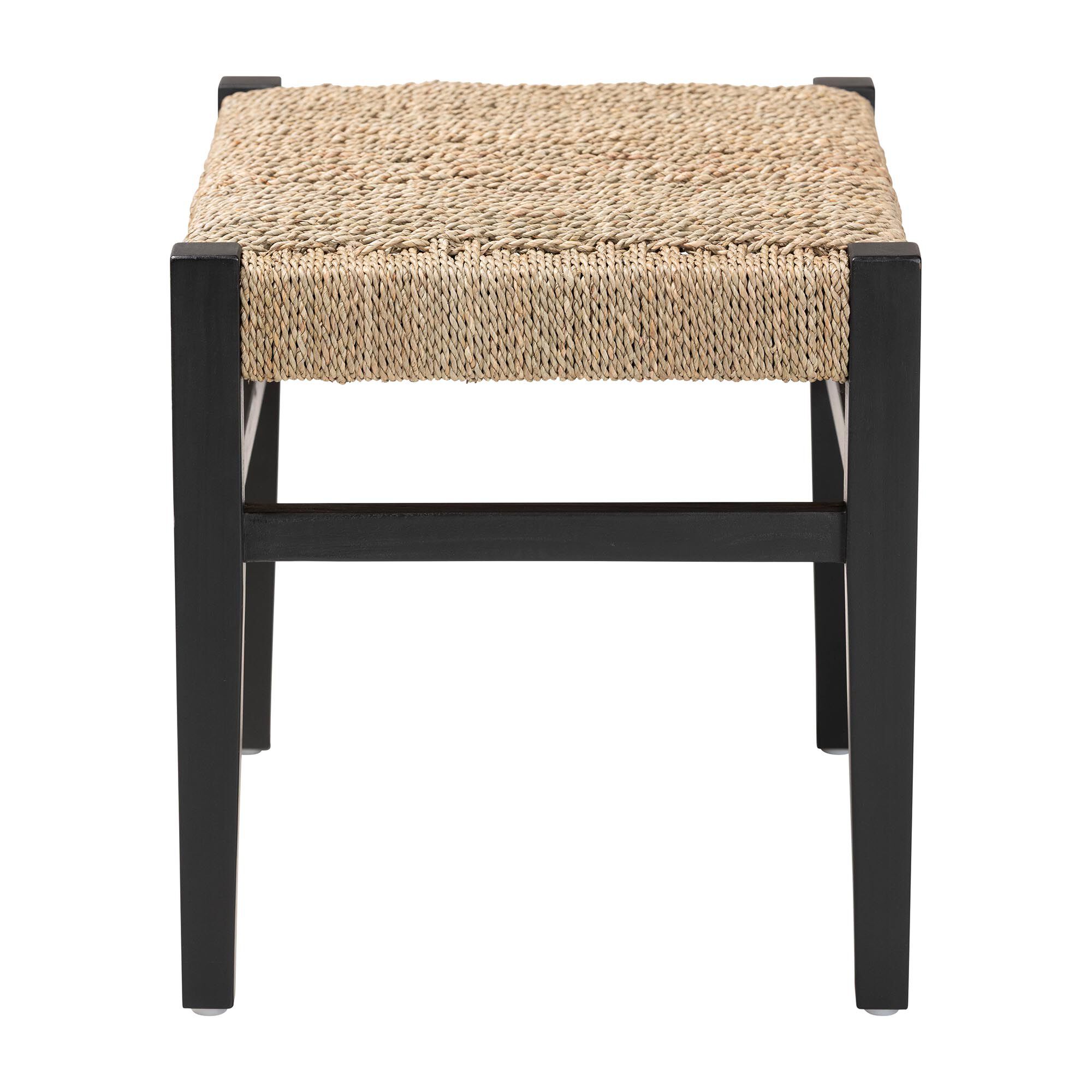 Amber Seagrass Accent Bench, BLACK, alternate image number 3