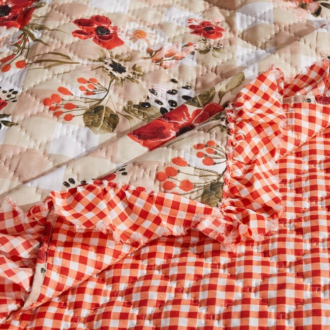 Wheatly Ruffled Gingham Quilted Throw Blanket, , alternate image number 2