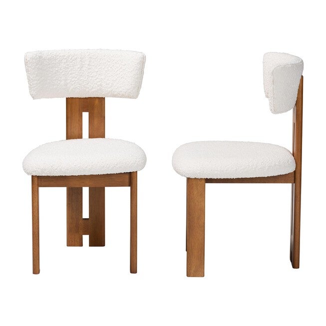Baxton Studio Kyren Modern Cream Boucle Dining Chair, CREAM, alternate image number 3