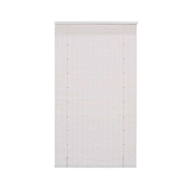 Cut-to-Width Bayport Bamboo Roman Shade White Wash, WHITE WASH, on-hover image number 1