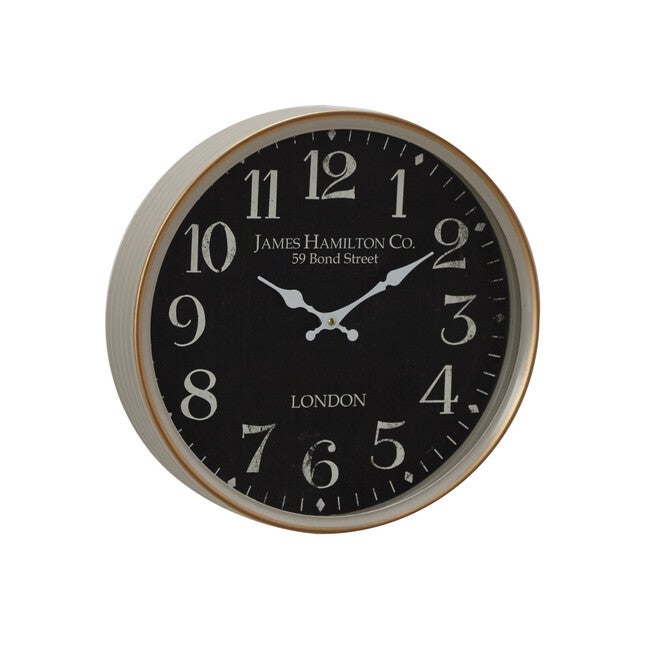 Black Traditional Metal Wall Clock, , alternate image number 3
