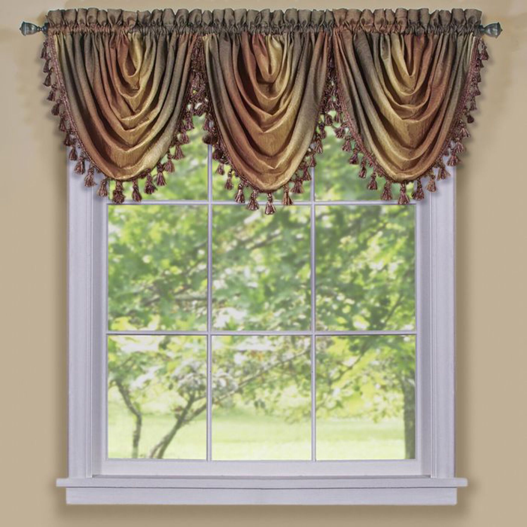 Ombre Waterfall Valance, AUTUMN, hi-res image number 0