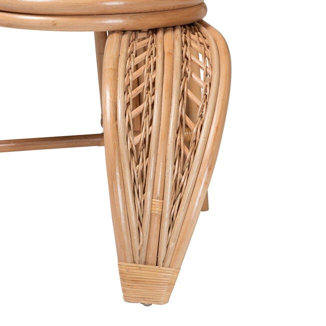 Gresham Modern Bohemian Natural Rattan Leaf Accent Chair, , alternate image number null