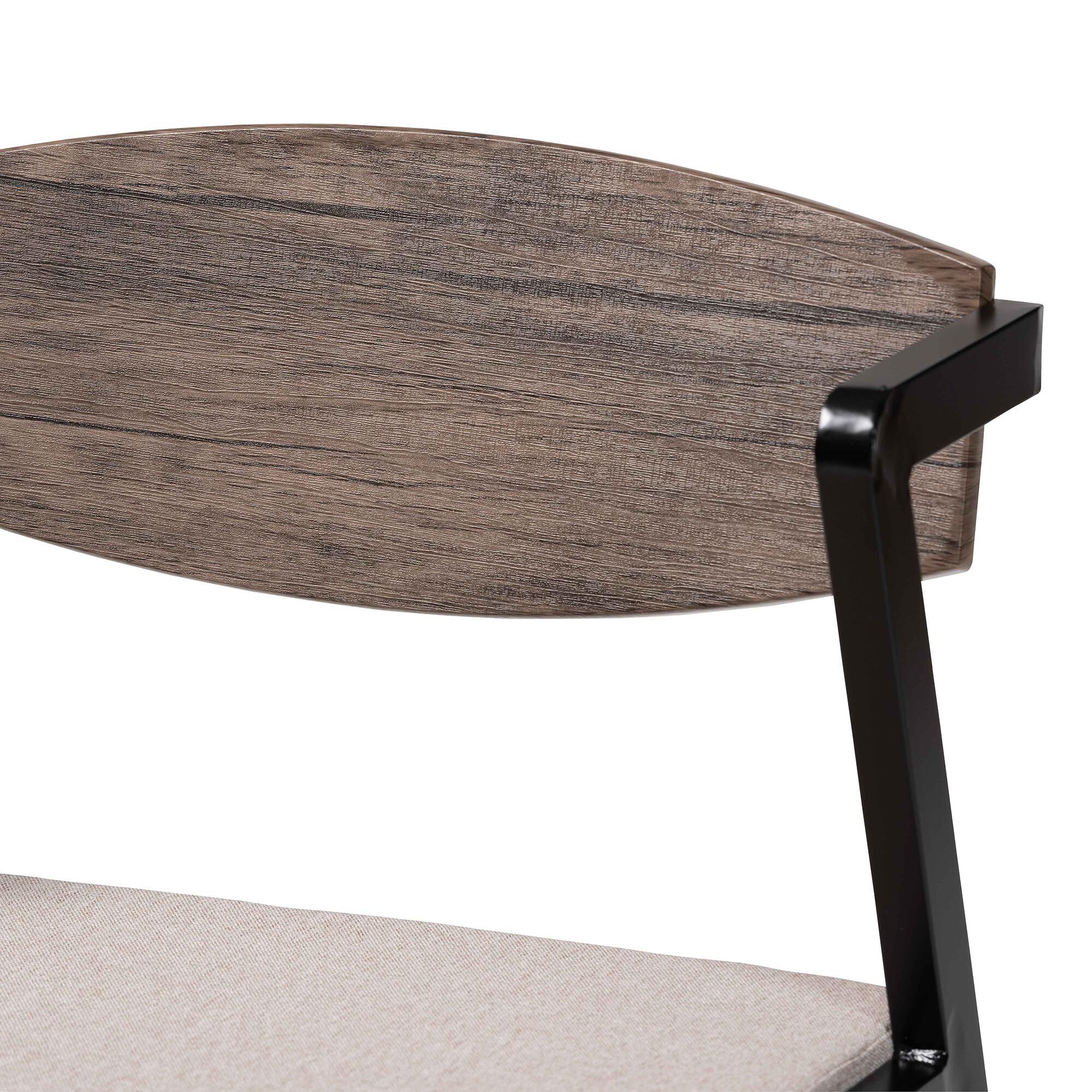 Revelin Industrial Fabric and Metal Dining Chair, BEIGE, alternate image number 6