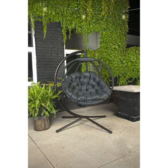 Hanging Ball Chair with Stand in Overland Black, , alternate image number null