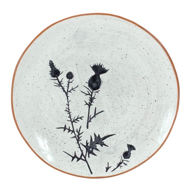 Plate (Set of 4) 8 inchesD Ceramic, BLACK/WHITE, alternate image number null