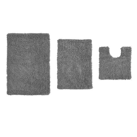 Fantasia 3 Piece Set Bath Rug Collection, GREY, hi-res image number null