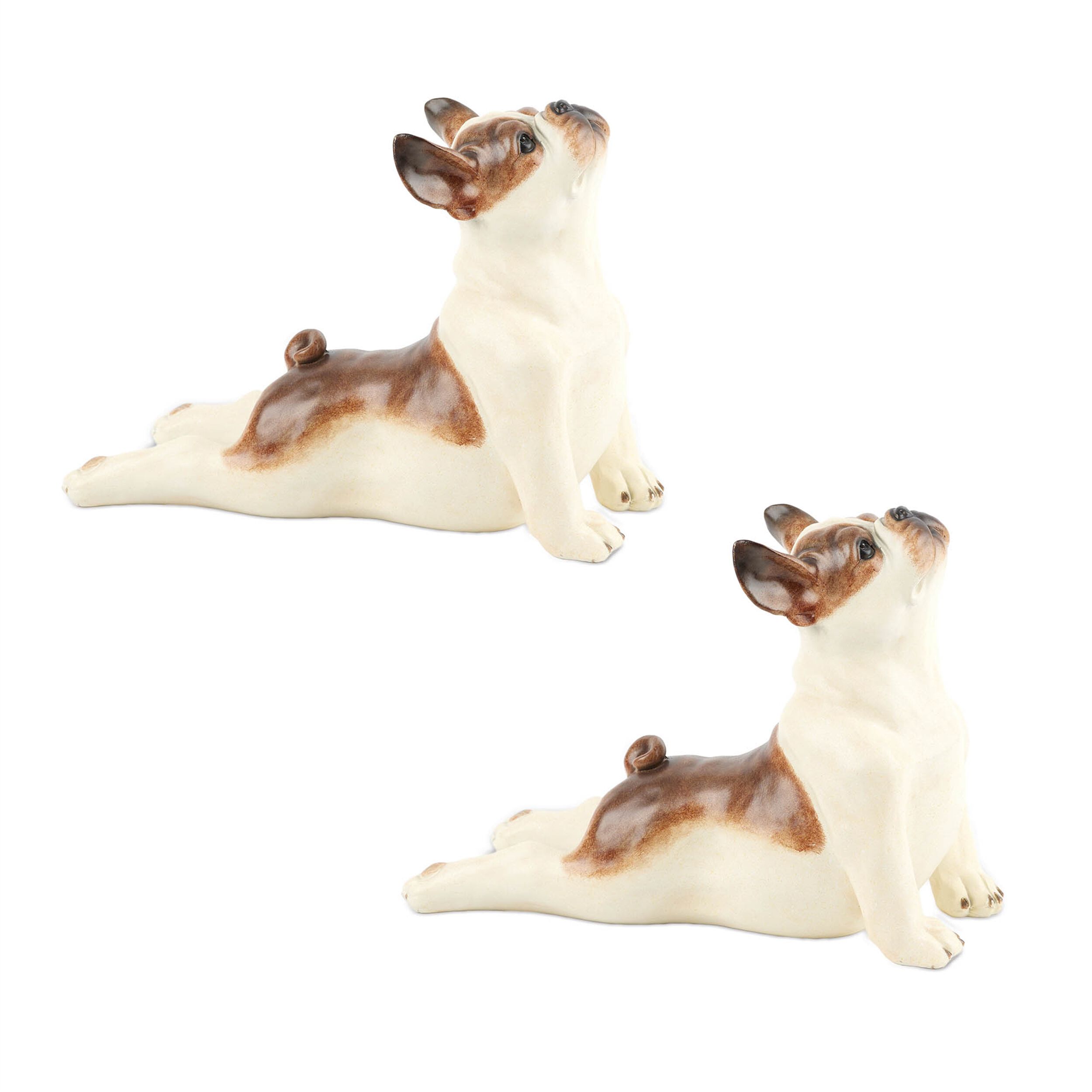 Yoga Dog Statue Set of 2, WHITE BROWN, alternate image number 4
