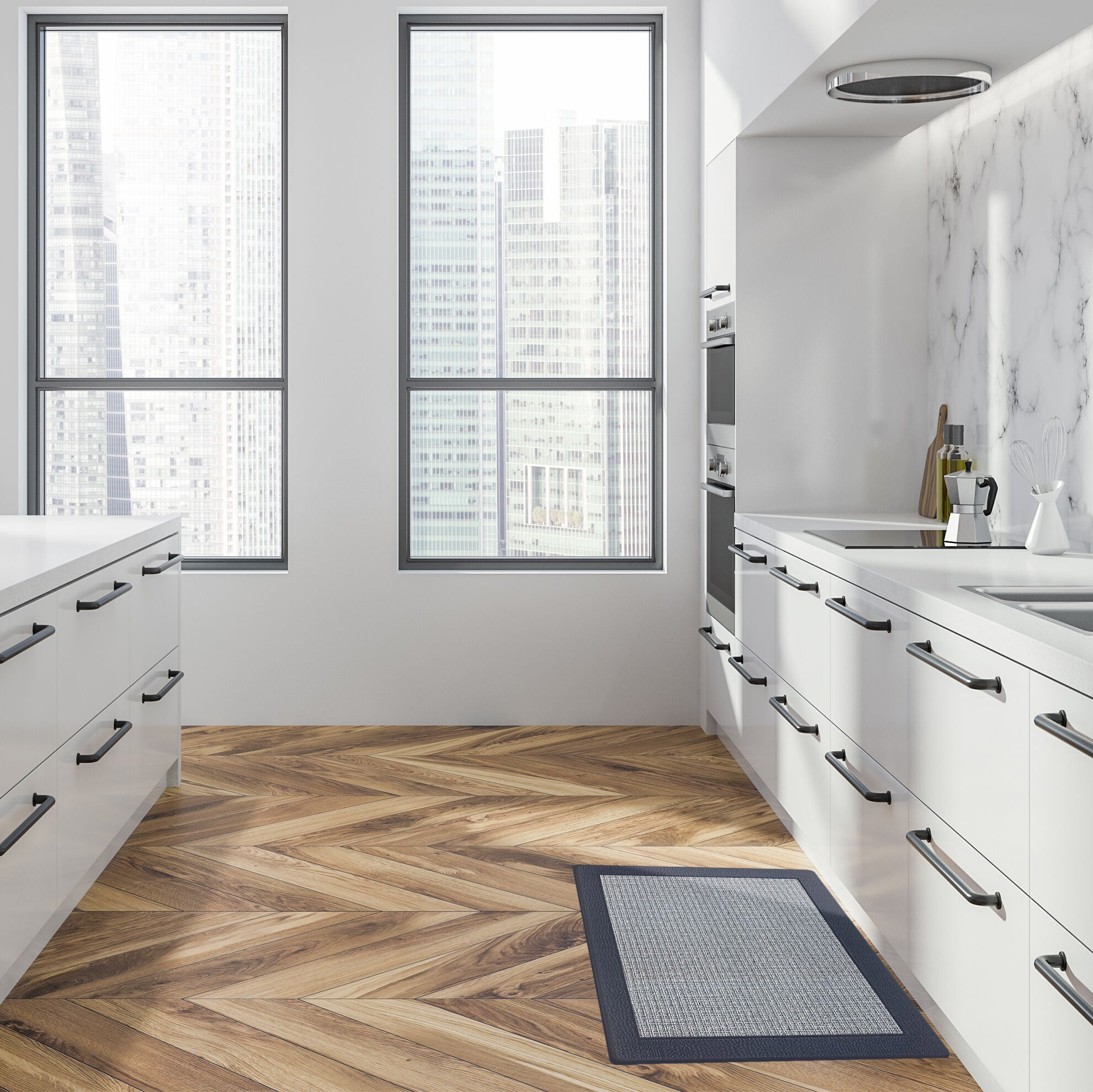 Clarke 18x30 Anti Fatigue Mat, NAVY, alternate image number 3