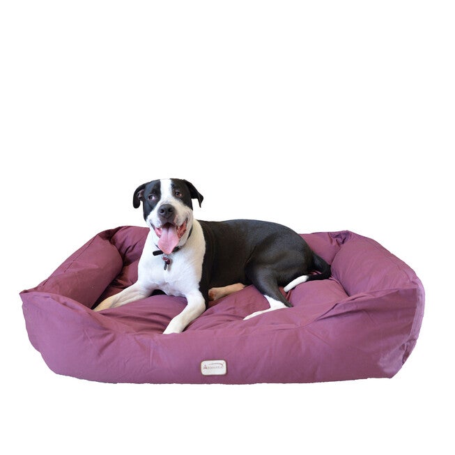 Bolstered Dog Bed, Anti-Slip Pet Bed, Burgundy, X-Large, BURGUNDY, hi-res image number 0