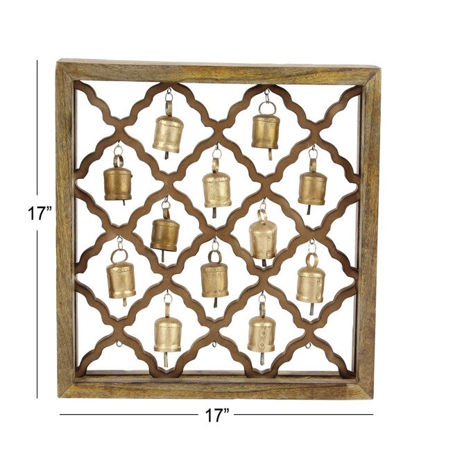 Gold Farmhouse Mango Wood Wall Décor, , alternate image number null