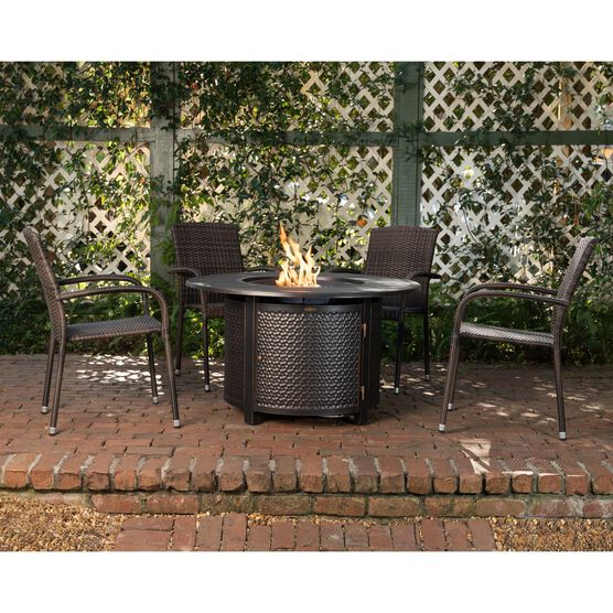 Walkers Round Hammered Aluminum LPG Fire Pit, , on-hover image number null