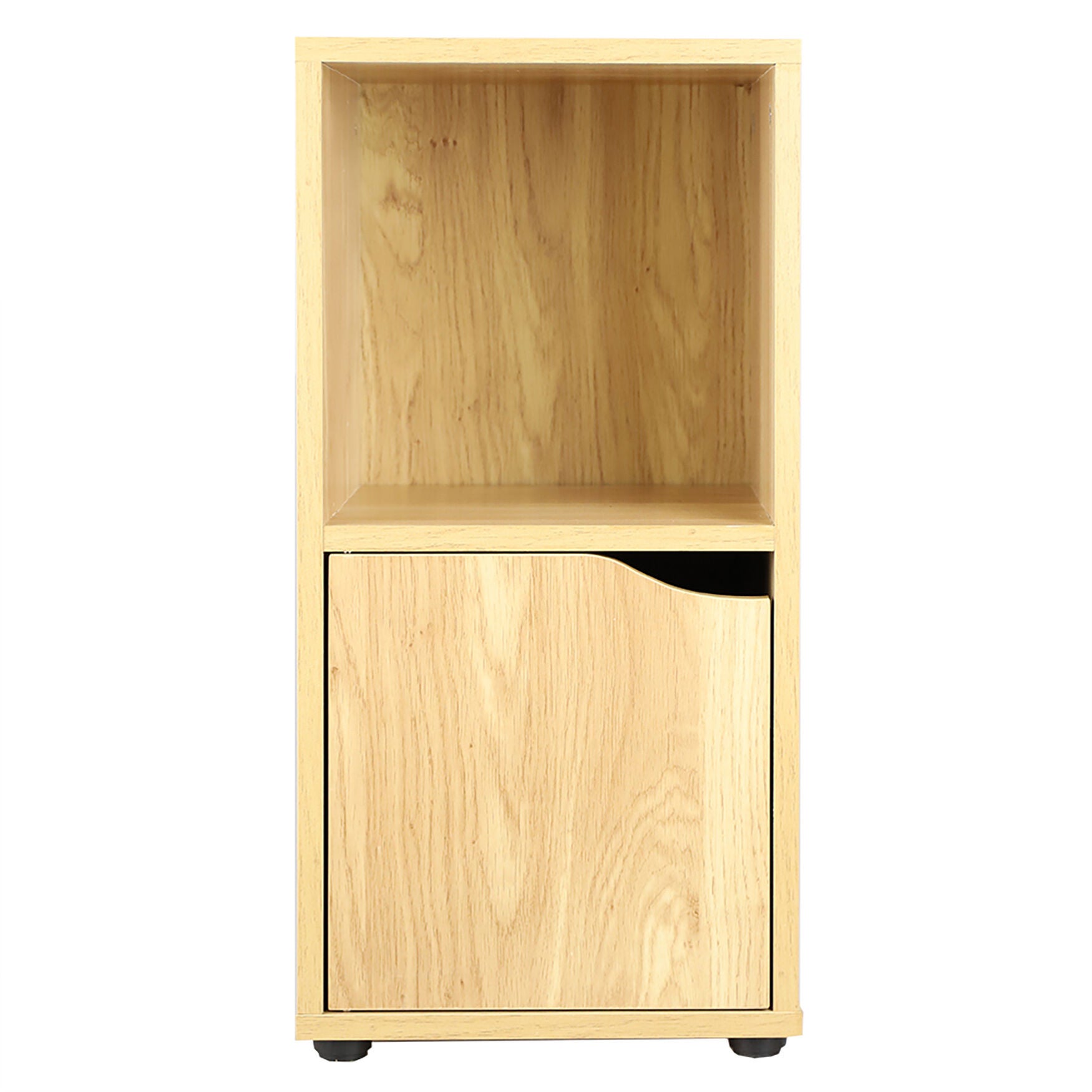 Home Basics 2 Cube Wood Storage Shelf with Doors, WOOD, hi-res image number 0