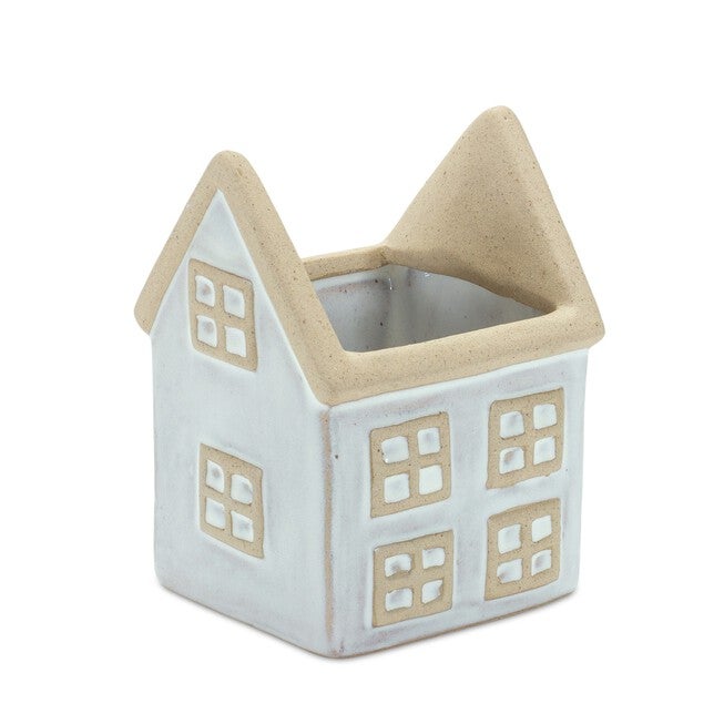 Neutral Porcelain House and Barn Planter (Set of 2), BEIGE/WHITE, alternate image number null