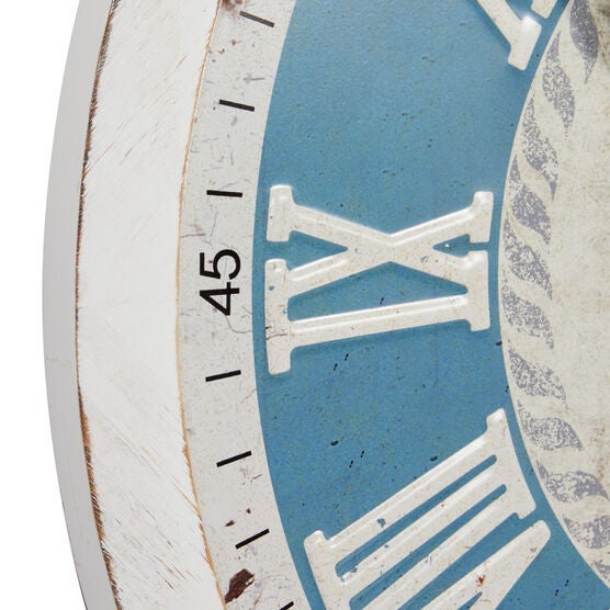 White Coastal Wood Wall Clock, , alternate image number null