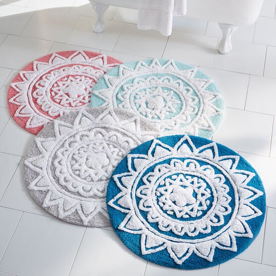 Pandora Round Cotton Bath Rug Rugs Mats Brylane Home Pandora Round Cotton Bath Rug