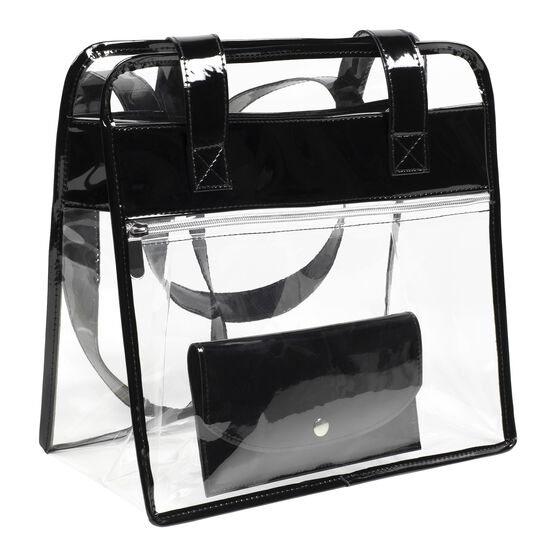 Tote Bag With Wallet, Clear/Red, , alternate image number null