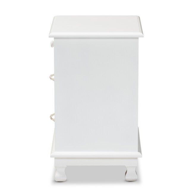 Layton Classic And Traditional White Finished Wood 3-Drawer Nightstand, , alternate image number 3