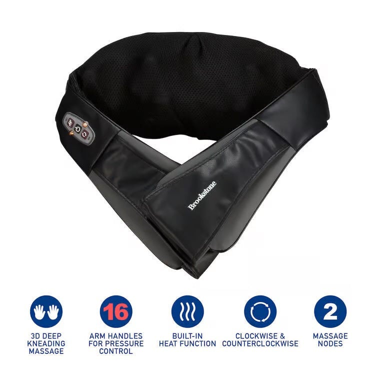 Brookstone Shiatsu Neck & Shoulder Massager, BLACK, hi-res image number 0