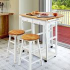 Breakfast Cart with Drop-Leaf Table-White, , alternate image number 9
