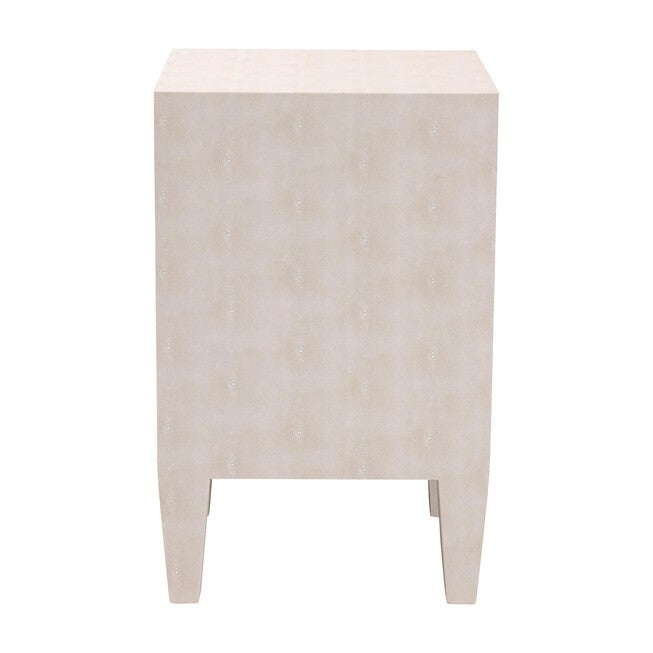 Leyna Modern Beige Faux Shagreen 3-Drawer End Table, BEIGE, alternate image number null