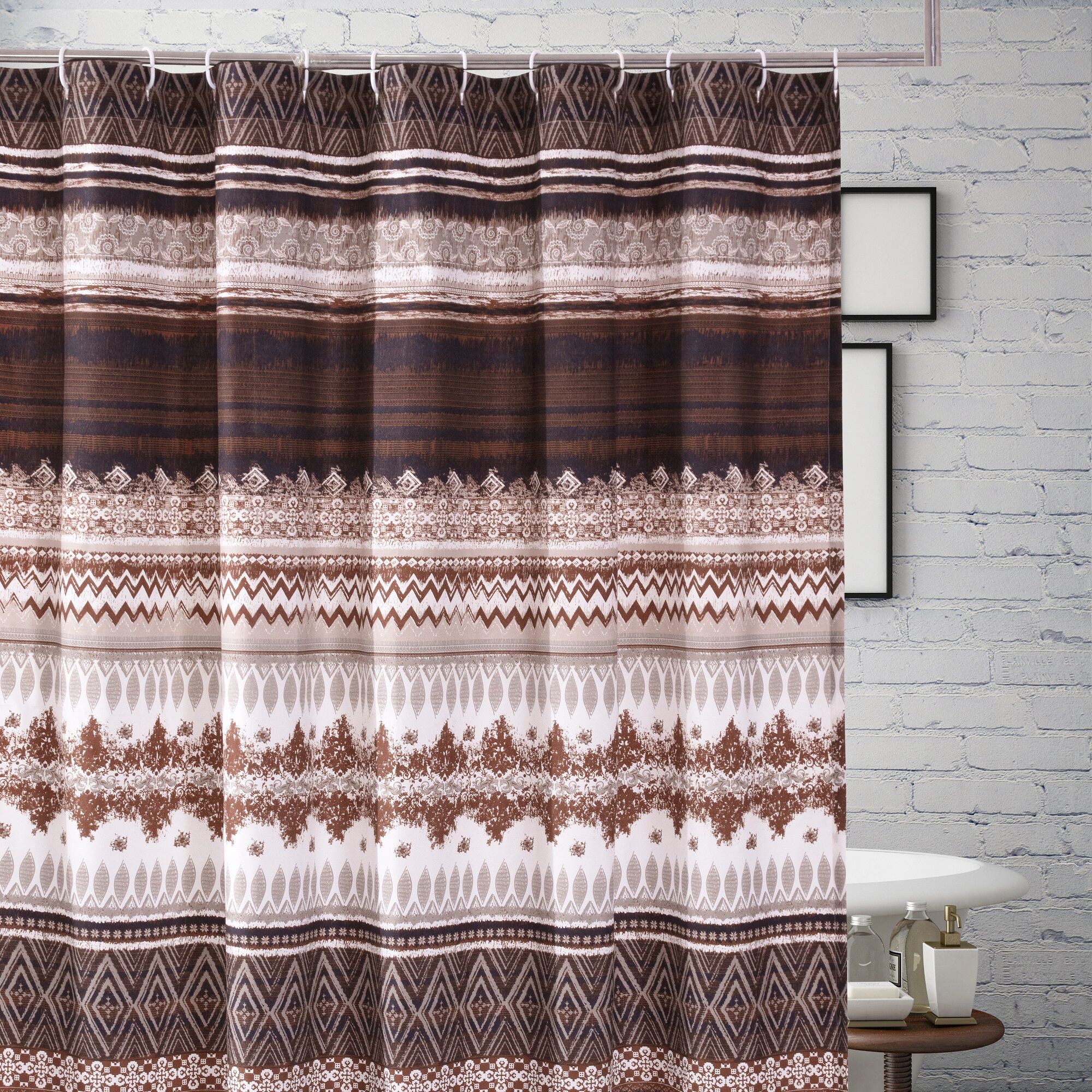 Southwest Bath and Shower Curtain, LATTE, alternate image number 2