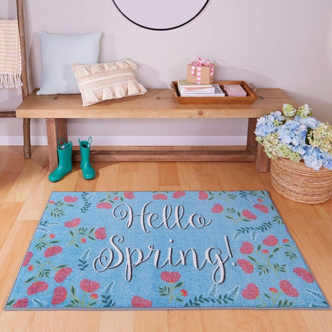 Hello Spring Blue Kitchen Rug, , alternate image number 3