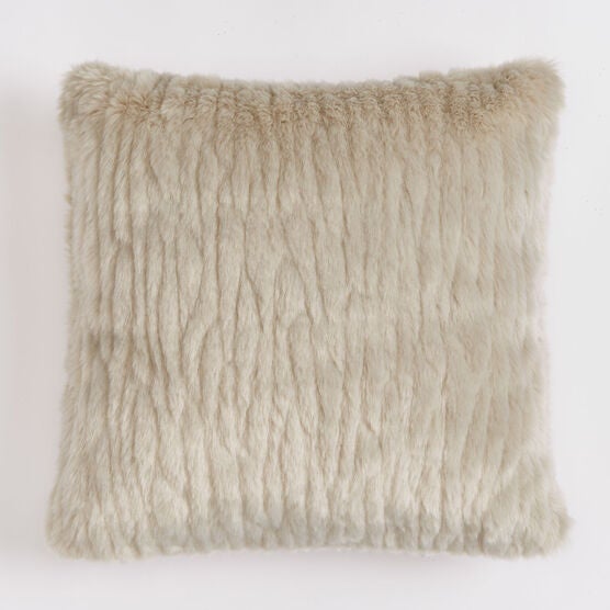 Textured Faux Fur 18' Sq. Pillow , GRAY Textured Faux Fur 18' Sq. Pillow , GRAY