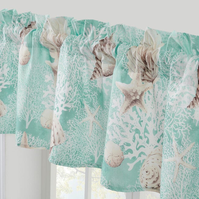 Ocean Turquoise Window Valance, , on-hover image number null