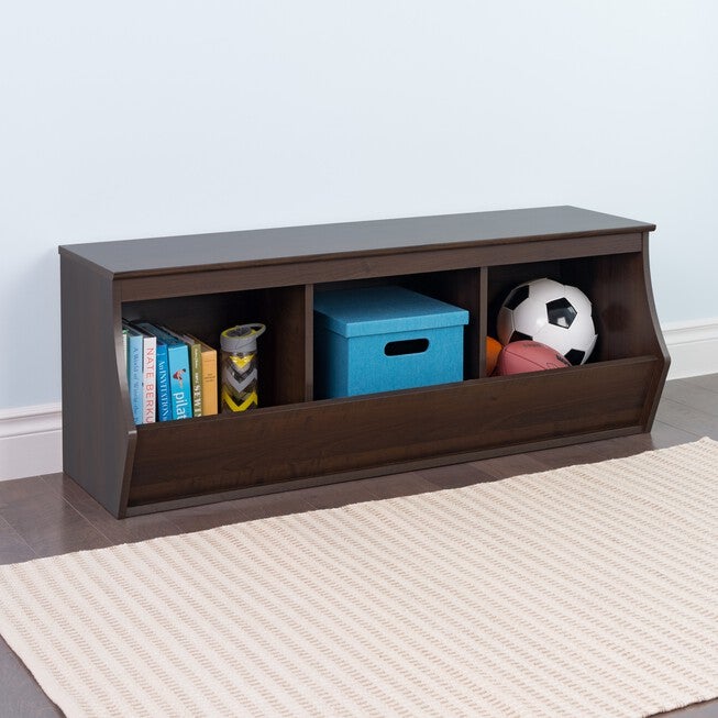 Fremont Stackable 3-Bin Storage Cubbie, Espresso, EXPRESSO, hi-res image number null