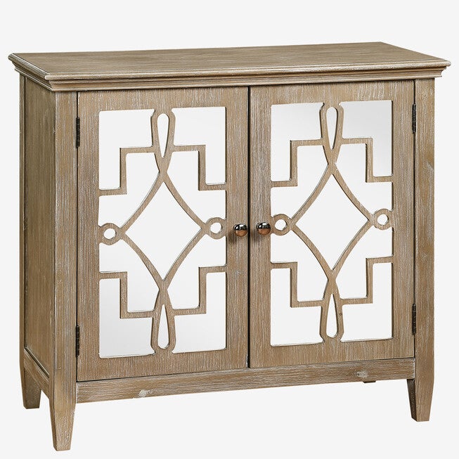 Lucy Accent Chest With Mirrored Doors, WHITE WASH, hi-res image number null