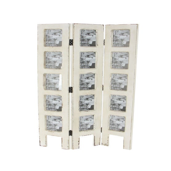 White Wood Farmhouse Room Divider Screen, 51 " x 1 " x 27 ", , on-hover image number null