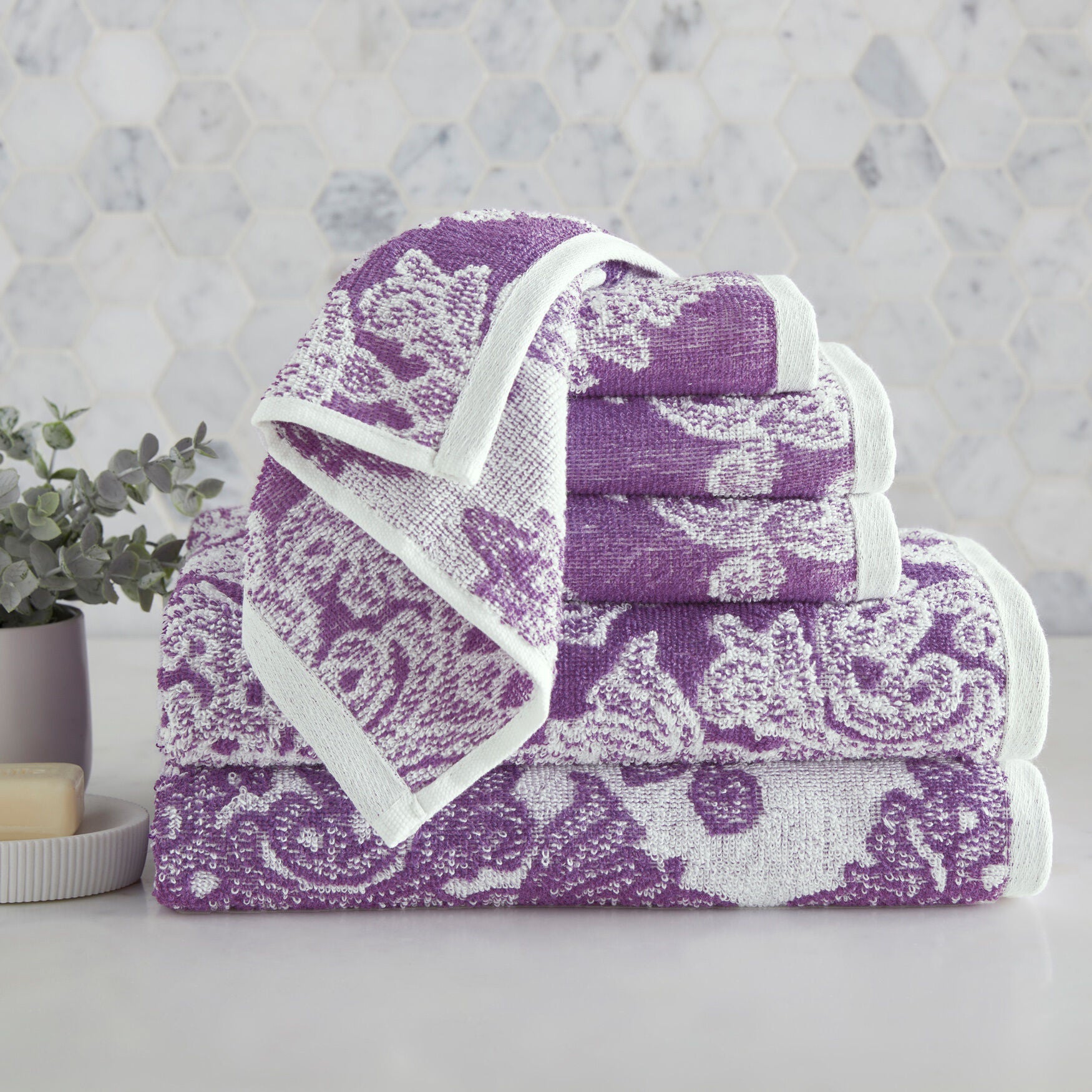 Brylanehome 6-Piece Damask Towel Set