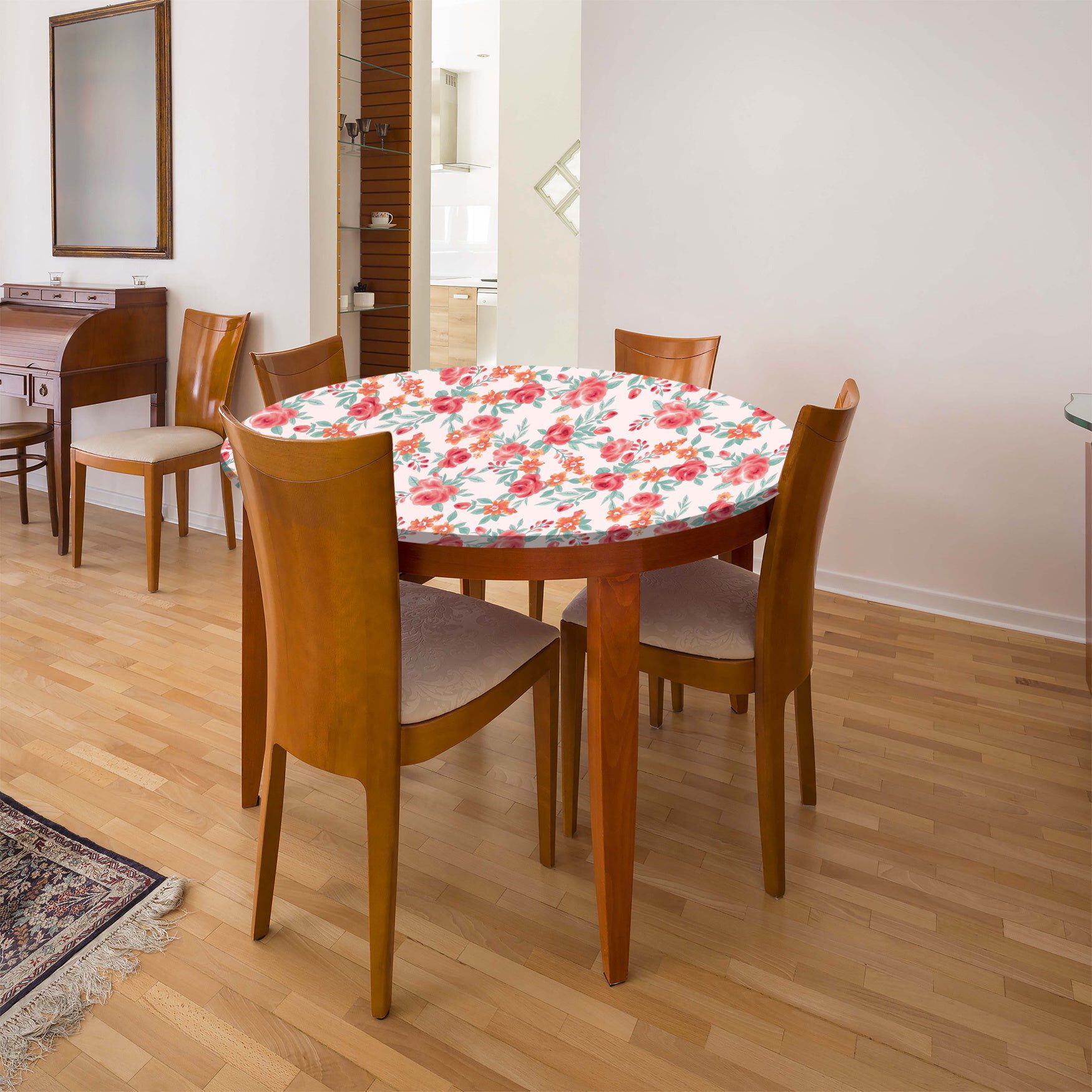 BrylaneHome 5&rsquo; Round Stretch-Fit Table Cover