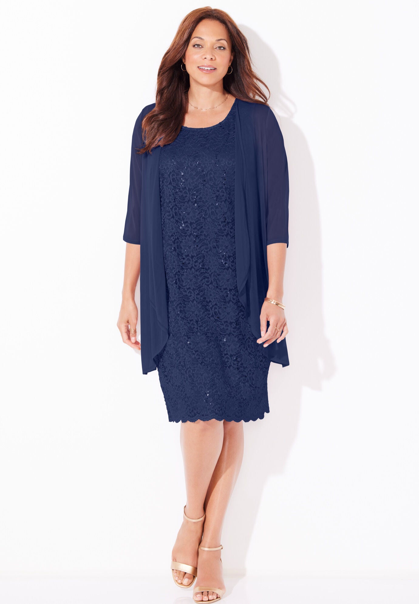 Sparkling Lace Jacket Dress Brylane Home