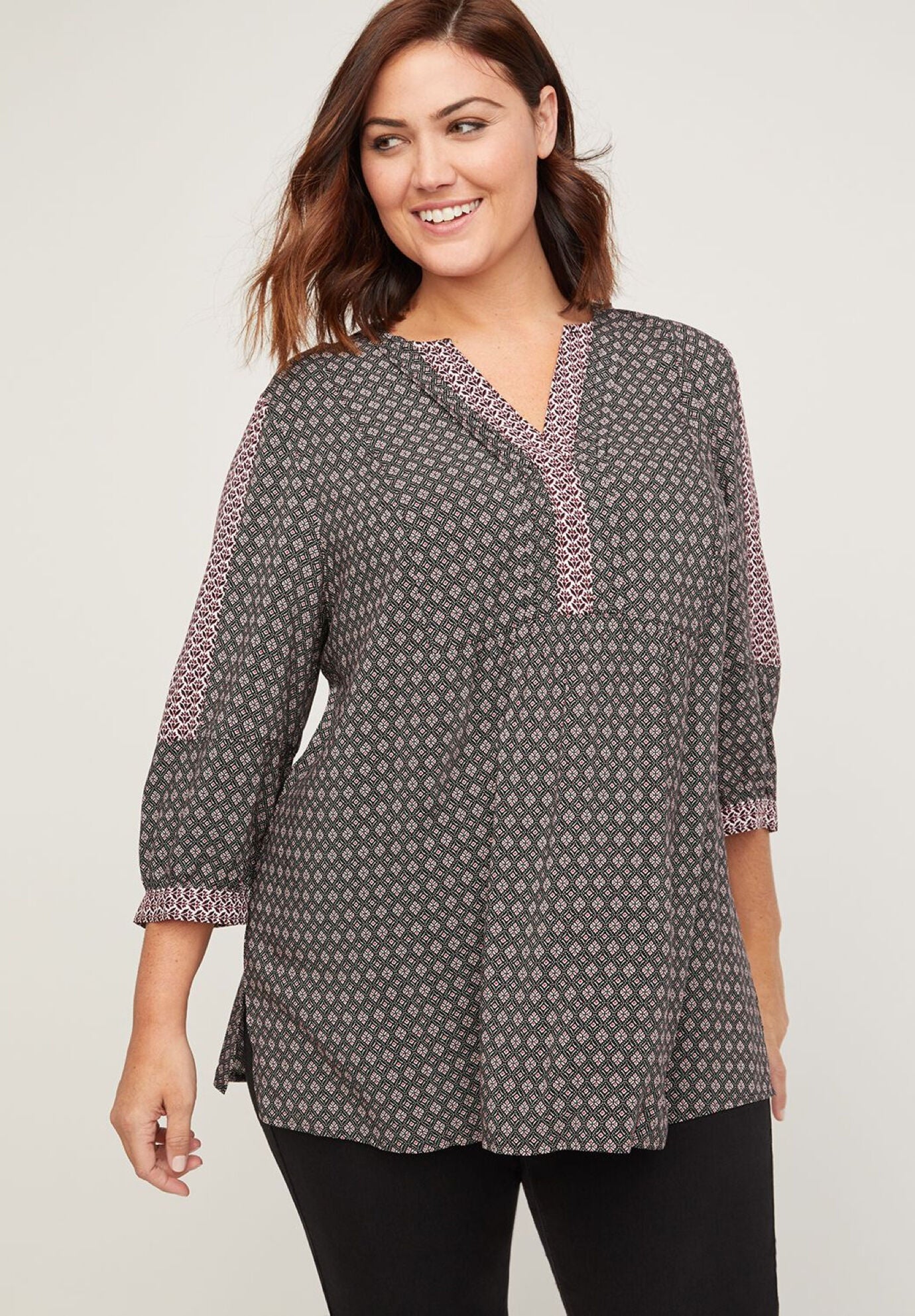 Albermain Peasant Blouse, PINK MEDALLION, hi-res image number 0