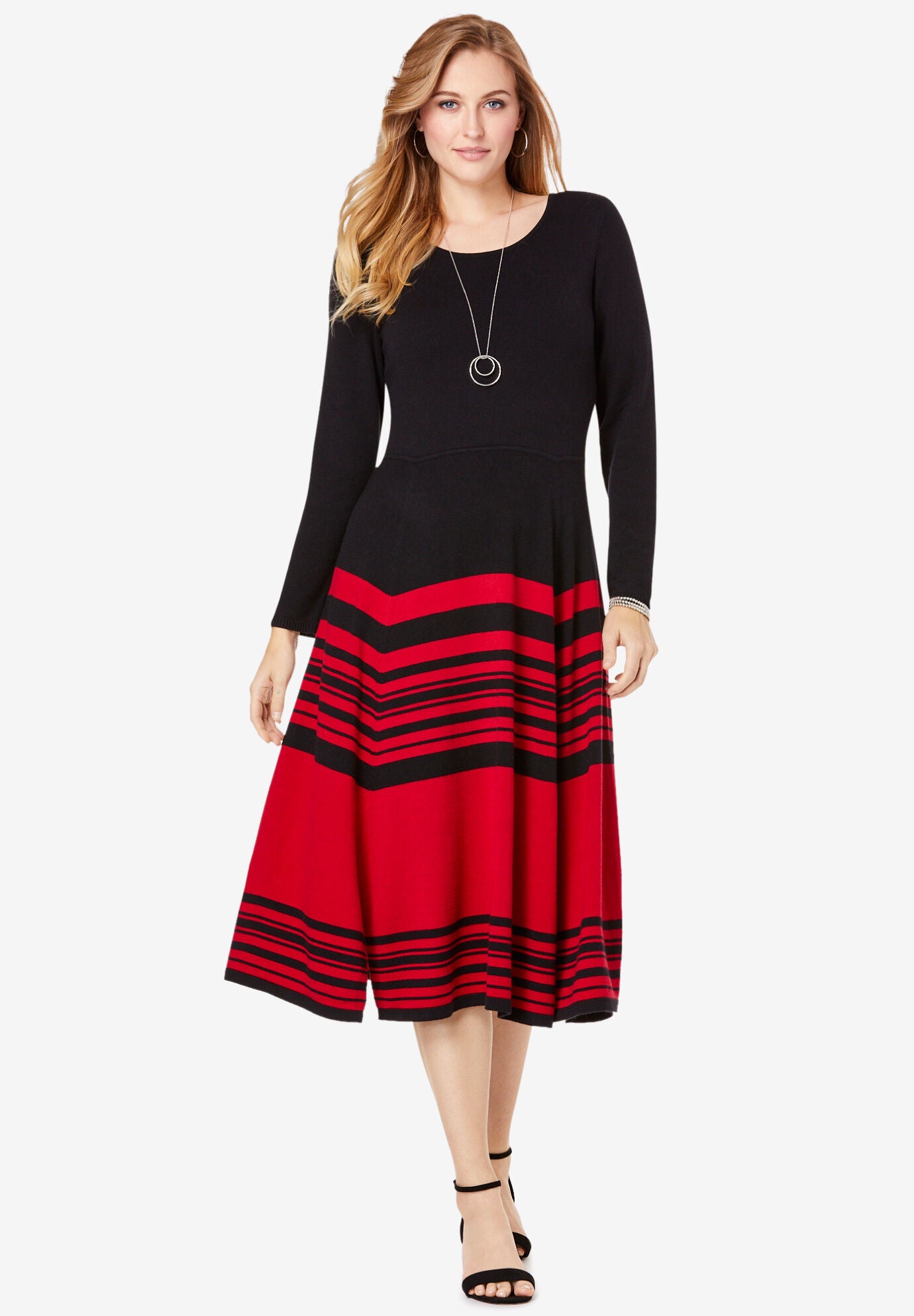 fit & flare sweater mini dress