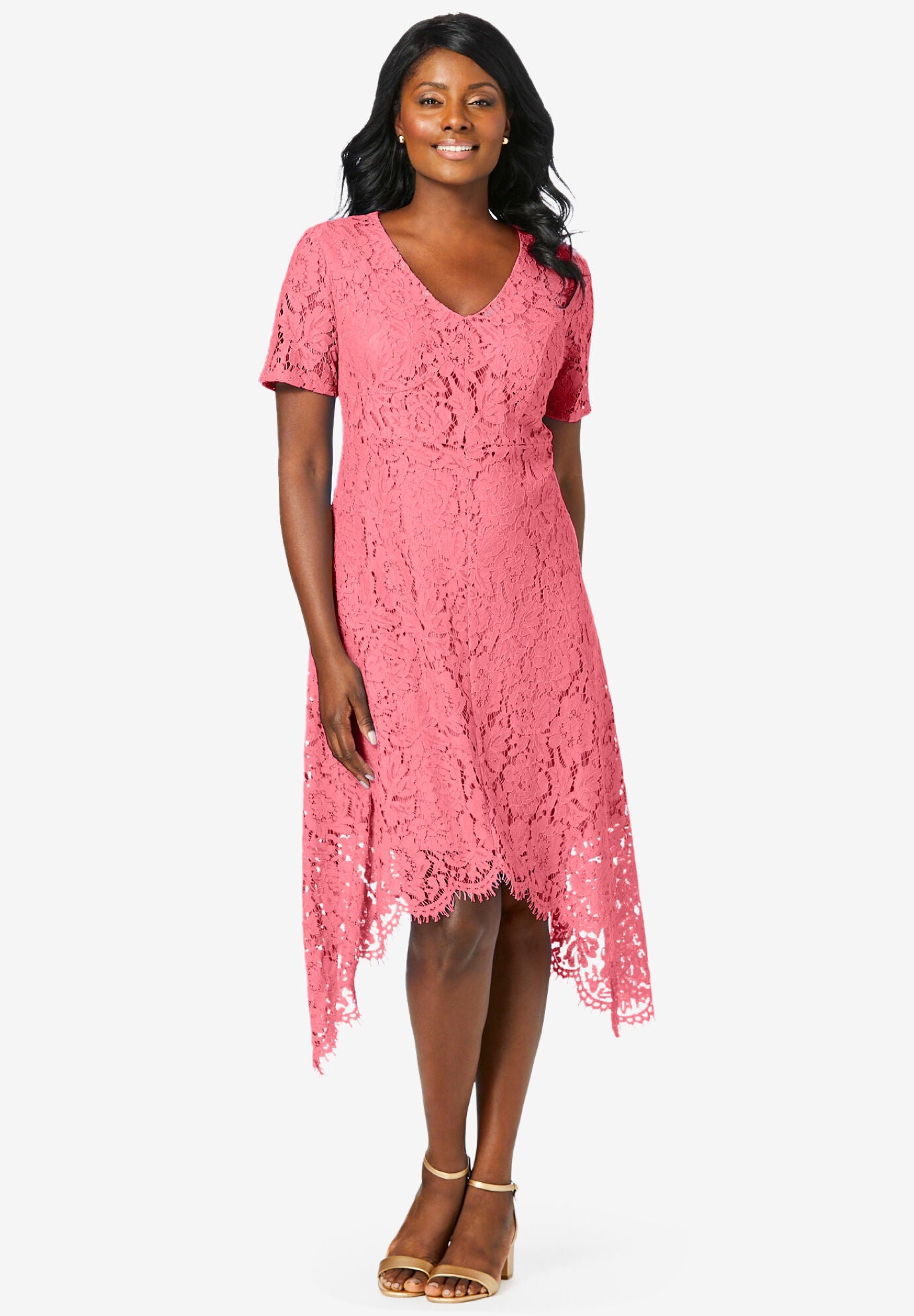 Rosa lace hanky hem dress online