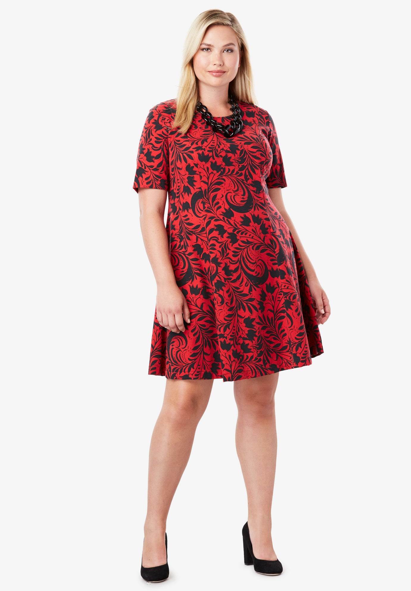 Ponte Flare Dress Brylane Home
