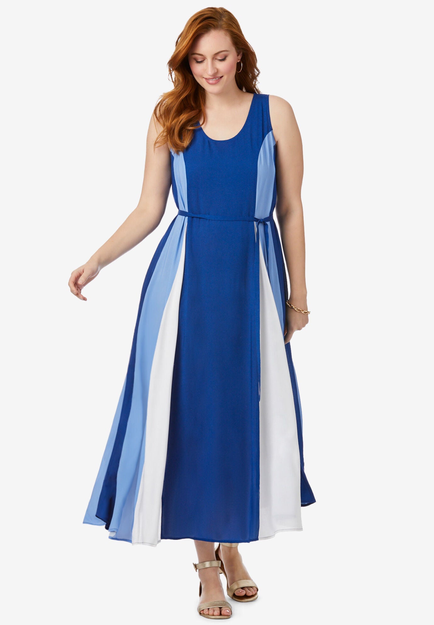 Colorblock Maxi Dress, DARK SAPPHIRE COLORBLOCK, hi-res image number 0