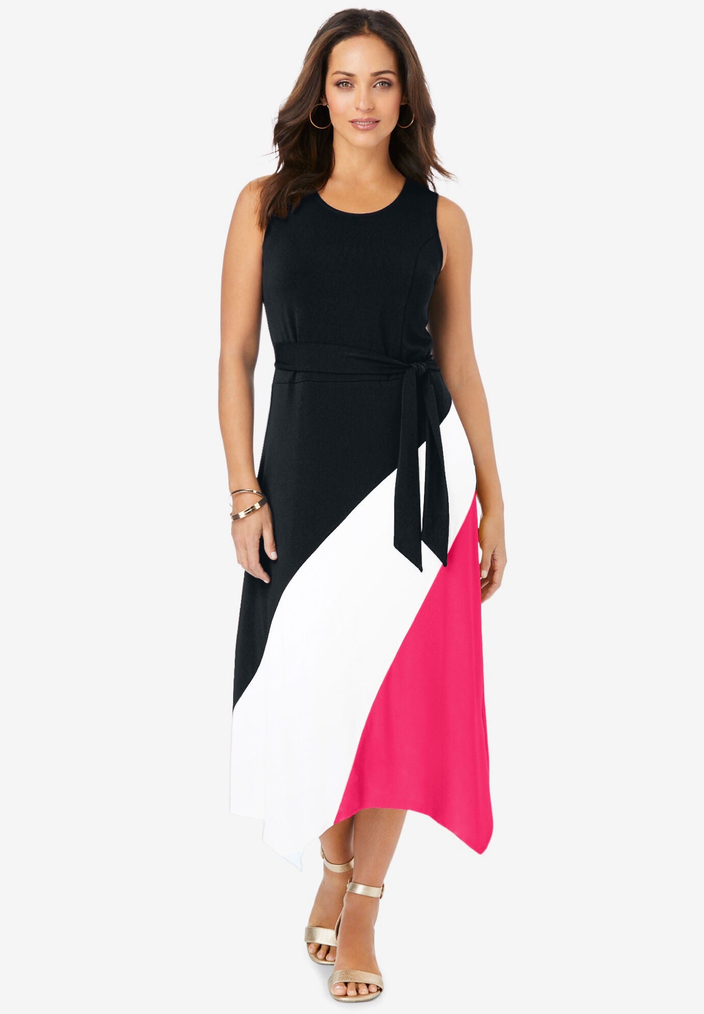 Quiz colorblocked asymmetrical midi dress discount