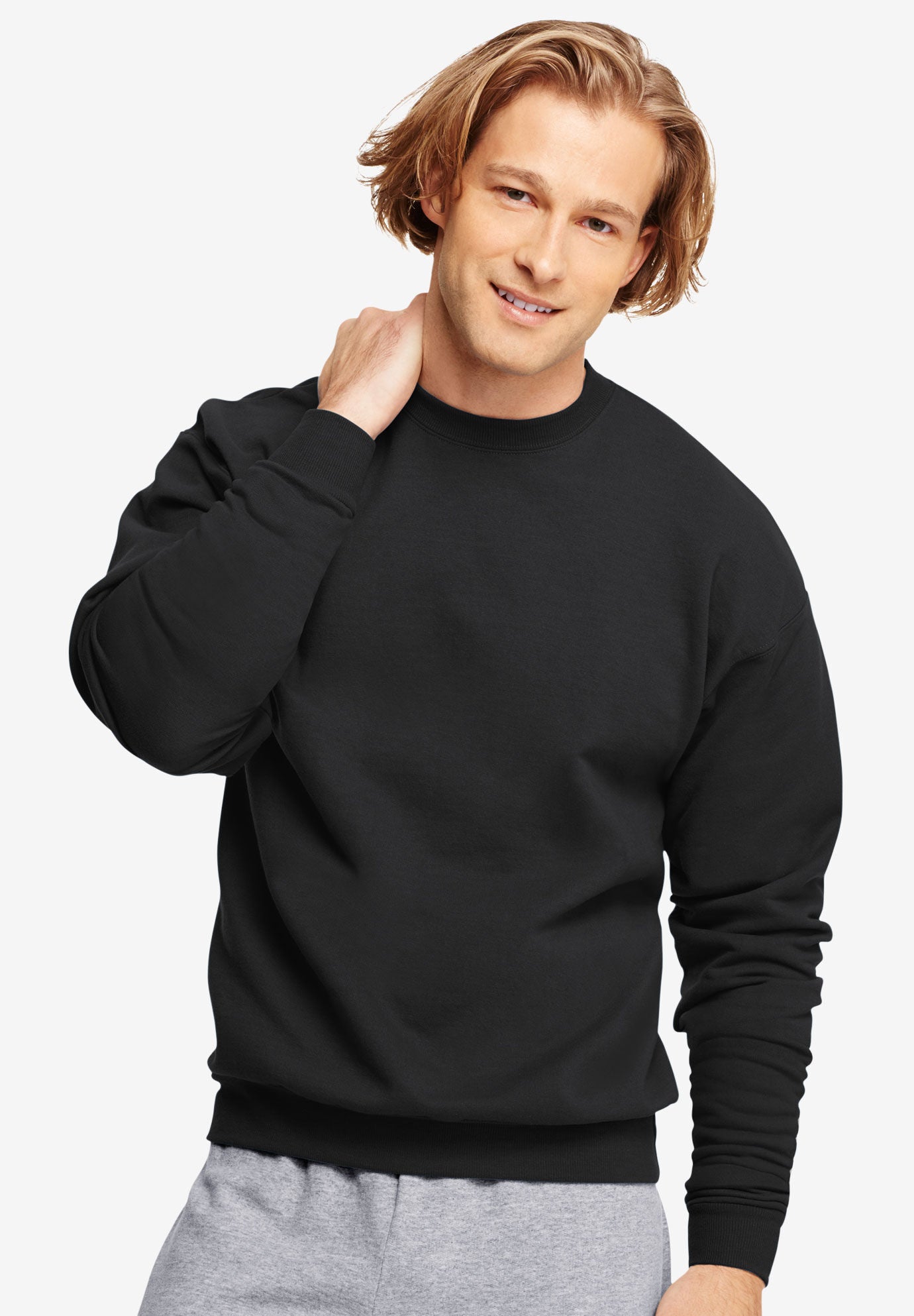 Hanes&reg; ComfortBlend&reg; EcoSmart&reg; Crewneck Sweatshirt, BLACK, hi-res image number 0