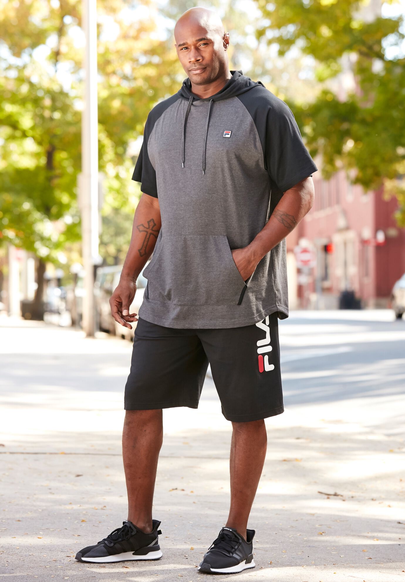Fila short new arrivals sleeve hoodie