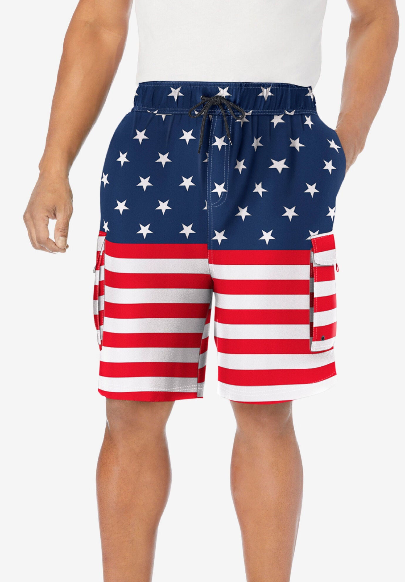 KS Island Printed Cargo Swim Trunks Brylane Home