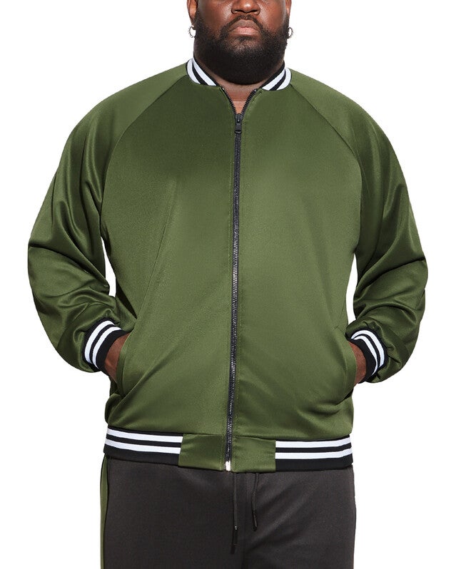 Striped Bomber Jacket, OLIVE, hi-res image number null