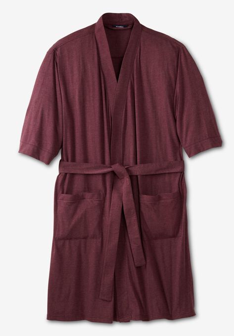Cotton Jersey Robe, HEATHER DEEP BURGUNDY, hi-res image number null